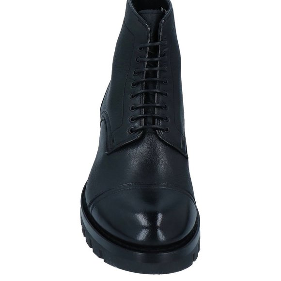 NIB $1475 Santoni Black Calf Leather Goodyear Mens Combat Boot US 11-11.5/UK 10 main image 8